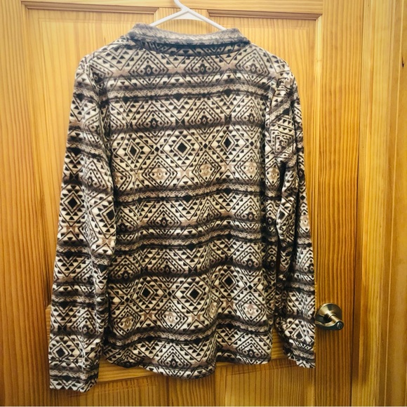New With Tags Maurices Quarter Zip Jacket in Brown Southwestern Pattern, Large - Picture 2 of 7